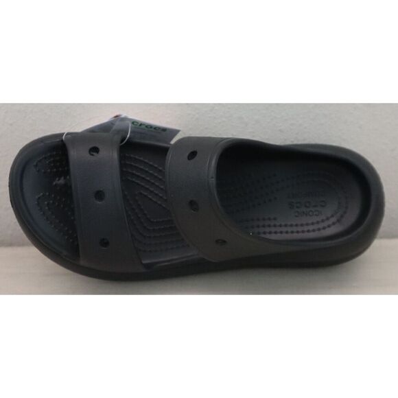 Crocs 207670-001 Unisex Men's Sz 6 Women's Sz 8 Black Classic Crush Sandals - Picture 6 of 10